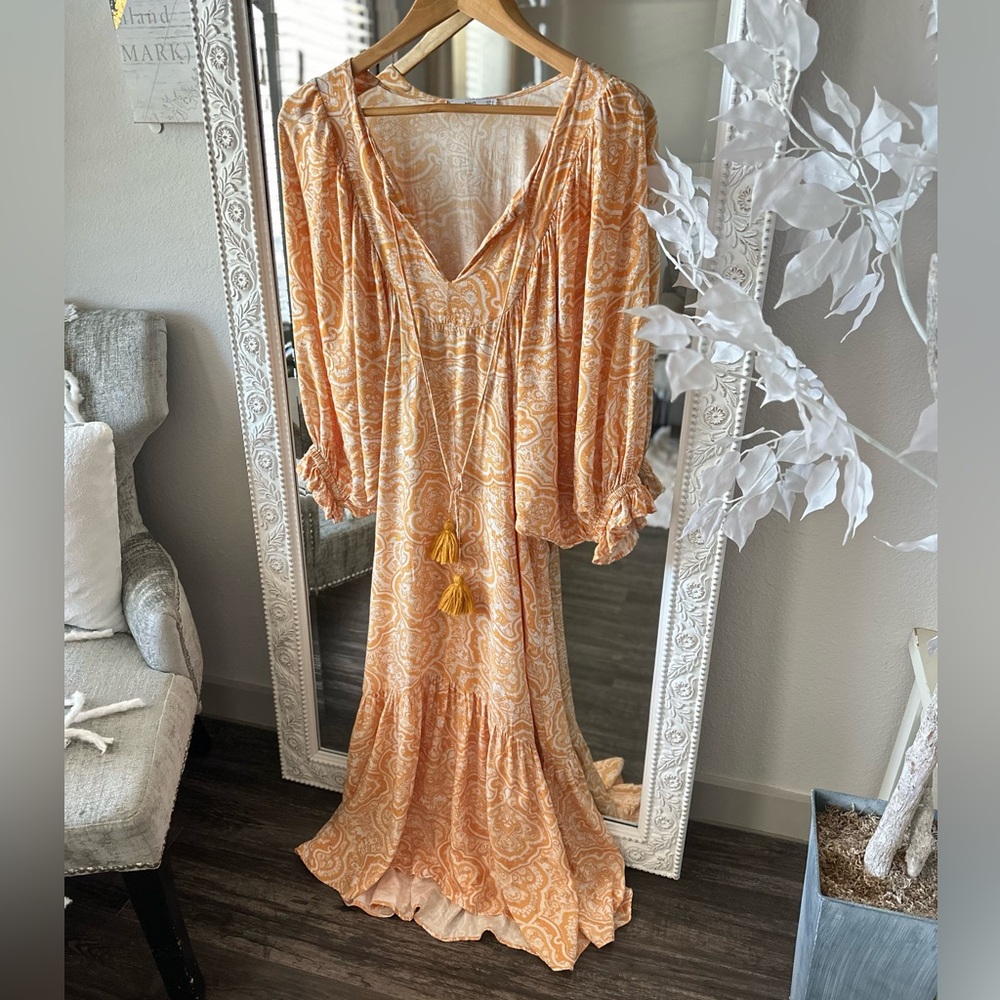MNG Maxi Dress Orange Medium